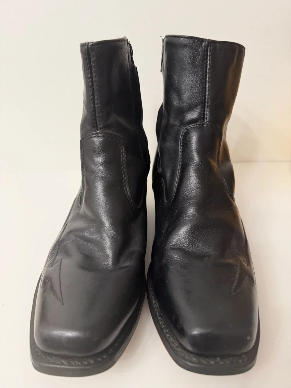 Laredo Black Leather Western Ankle Boots Men’s Size 10.5